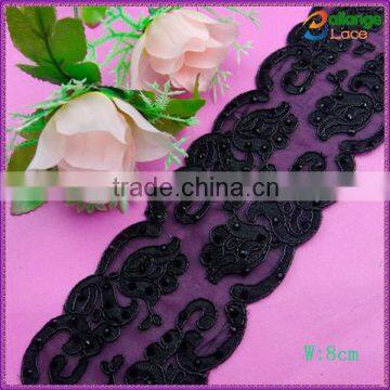 2016 China High quality Embroidered Chemical decorative beaded trims