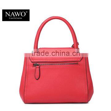 Macrame Genuine Leather Lady Handbag Tote Bag High Quality Red