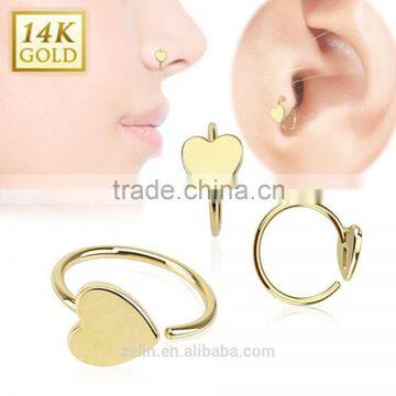 14k solid gold body piercing jewelry earring nose hoop