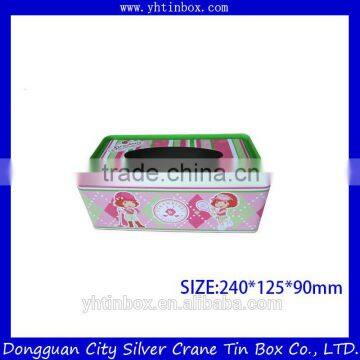 high grade rectangular creative tissue tin box