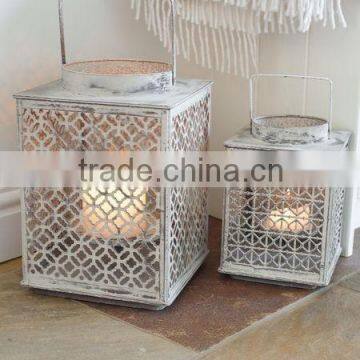 Christmas decor antique metal lantern, metal candle stand folk craft arabic metal lantern