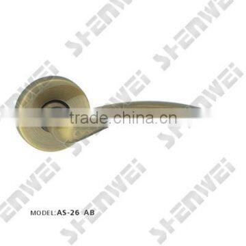 AS-26 AB brass door handle on rose