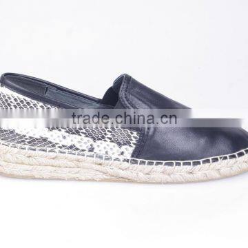 Espadrilles with snake print cow leather upper