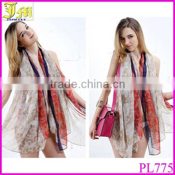 New Fashion Cheap Lady Retro Long Soft Print Hijab Chiffon Voile Scarf Wrap Shawl Stole Scarves