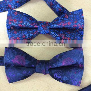 100% silk bow tie with flower and leaves design