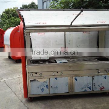 vending kinds of food in the street mobile hand push food cart for sale