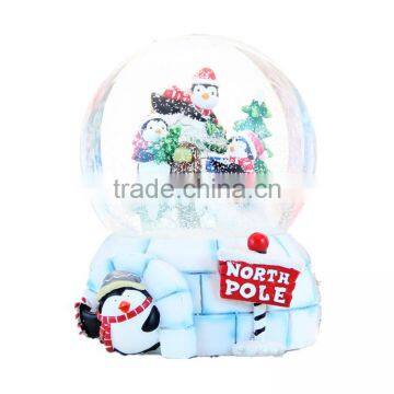 Custom Resin Penguin Family Musical Christmas Snow Globe