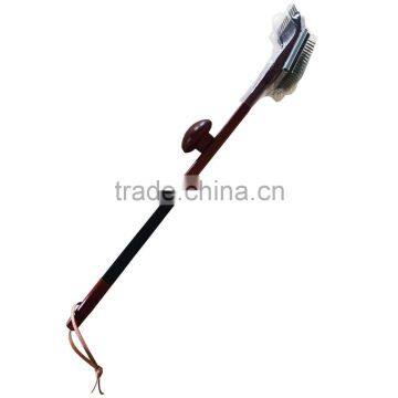 High Quality BBQ Grill Brush with stainless steel wire long wooden handle