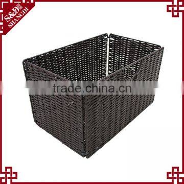Wholesales Washable PE Rattan Plastic Folding Basket for Supermarket Fruit Vegetable Storage photo-5