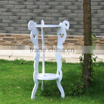 Durable and elegant white Wooden Flower Pot Stand For Garden Decoration