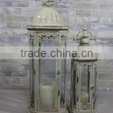 Customized Creative Hanging Outdoor Decor Antique Metal Candle Lantern