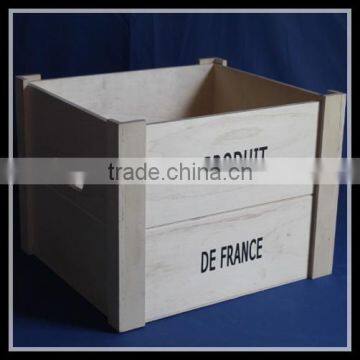 FRENCH CHIC RETRO GENUINE VINTAGE USED WOODEN WINE CRATES BOX photo-4
