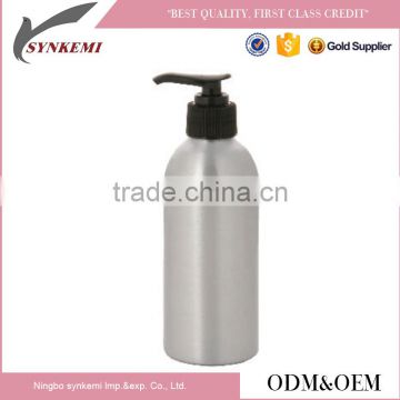 High capacity cosmetic aluminum pump bottle