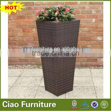 garden flower pot high wicker flower pot