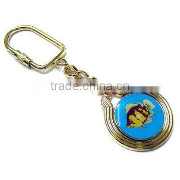 Zinc alloy keychain with aluminum printing and epoxy coating