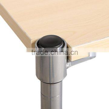 Modern Kitchen 4-Tier Rack Wire Shelving Shelf With Wood Cutting Board photo-3