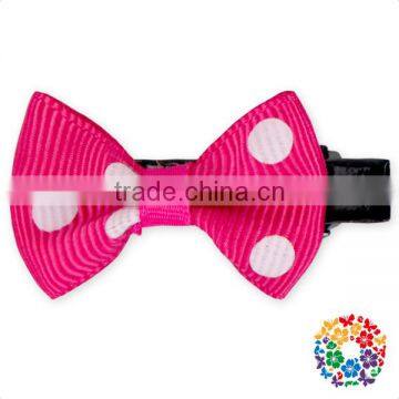 Satin Ribbon Violin Bow Hair White Dots Bow Hair Clip Cheap Hair Bow Tie photo-5