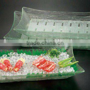 Retangle acrylic display sushi plates and dishes