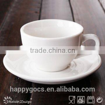 Classical White Porcelain Hotel Usage Coffee Cup & Saucers photo-3