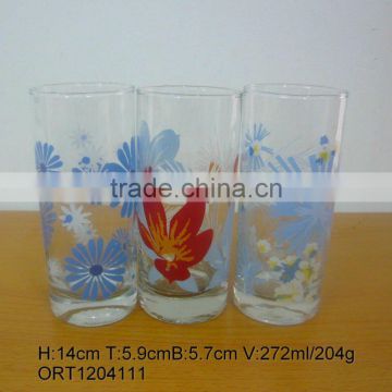 9oz long drink glass cup with silk screen printing