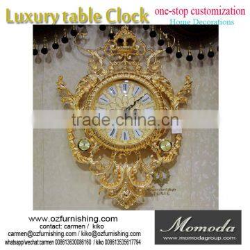 momoda Luxury home decorations 24K golden wall clock antique classic home corppe clock