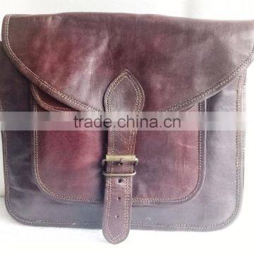 High Quality Handmade Vintage Pure Goat Leather Sling Bag photo-2