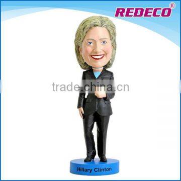 Resin hillary bobble head doll