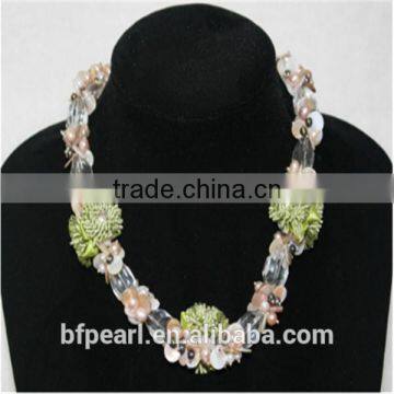 Wholesale 19 inches Freshwater Pearl & Gemstone Beads Necklace Designs