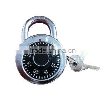 Round shape dial combination padlock with key