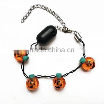 Halloween Cheap Pumpkin Beads Lighting Led Bracelet photo-2