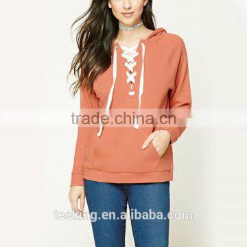 Cheap 80%cotton 20%polyester blank women fancy hoodie with front open