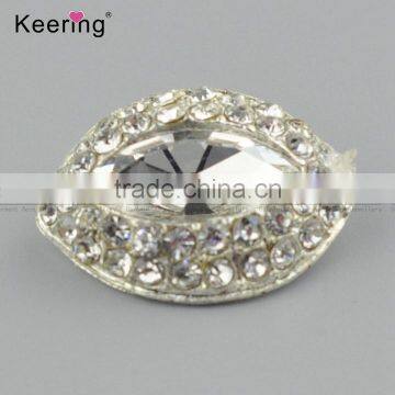 Keering-style hotsale horse-eye full shiny rhinestone button for decoration WBK-1468