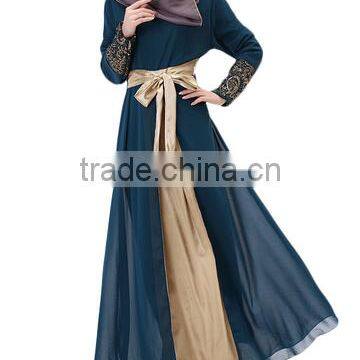 New Model Abaya in Dubai Hijab Style Embroidery Chiffon Patch Abaya photo-5