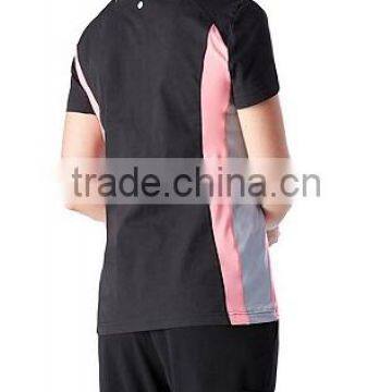 62% COTTON, 36% POLYESTER AND 2% SPANDEX Contrast Stretch Sport Inspired Scrub Top shirt