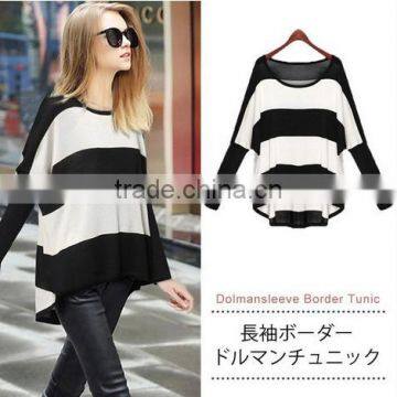 Fashion Womens Sleeve Striped sweater
