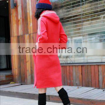 Women Fashion Long Sleeve Midi Length Black Casual Autumn Hoodie Dress photo-4