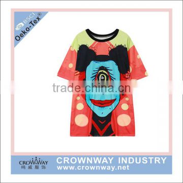 Custom dye sublimation t-shirt printing blue t shirt