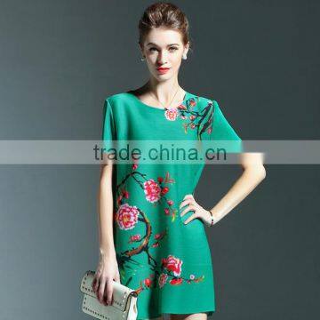 Women drape spring wintersweet printed A-line dress