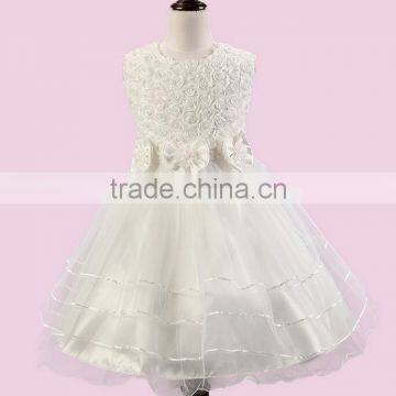 MGOO New Trendy Full Rose Flower Design Kids Dress Lace Dress Design Children Clothing Girls Party Wear Wholesale photo-2