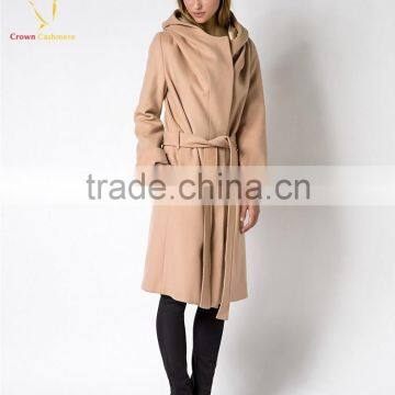 Womens Long Coat With Hood,Women's Long Coat Woolen Overcoats photo-2