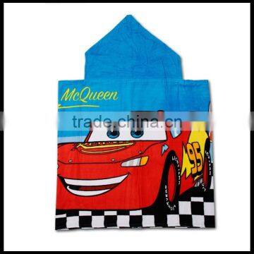 Fast Delivery Reactive Printed 100 Cotton Velour Kids Beach Towel Poncho photo-2