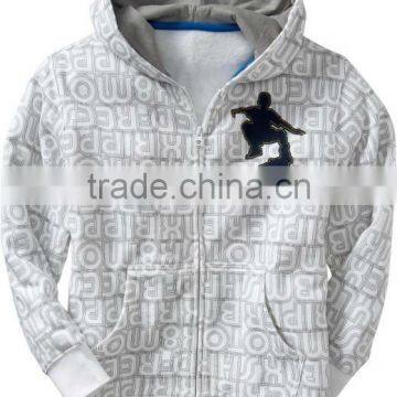 BOYS PRINTED STYLISH ZIPPER UP HOODY