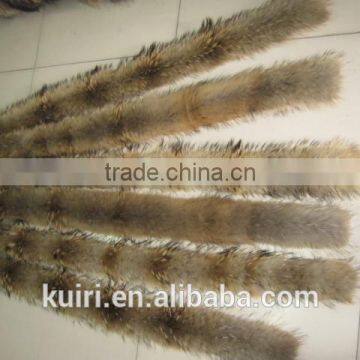 Real Fur Collar 100% Genuine Raccoon Scarf 68cm *11cm Fur Trim of Down Coat photo-2
