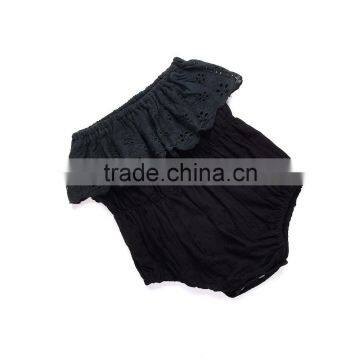 S33625W 2017 Newborn Baby Girl Black Lace Romper Jumpsuit Boat Neck Romper photo-3