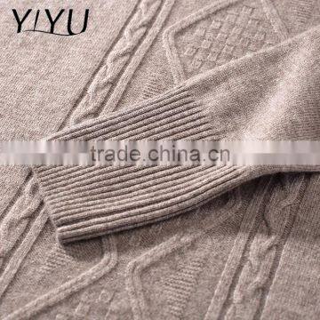 Custom Cashmere Sweater Lady Turtleneck Long Pattern Cable Knit Pullover photo-6