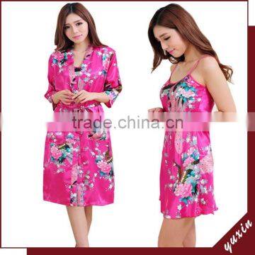 Women's 2pcs kimono Satin Silk Robes Nighty Sexy Kimono TP001