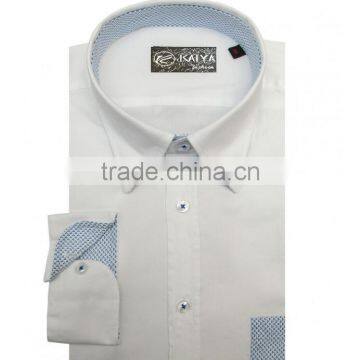 Factory custom business casual white shirt for men with long sleeves