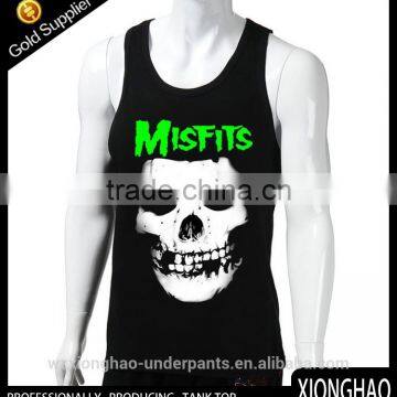 Black casual sublimation printing singlet men with ur own design