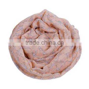 Voile Scarves & Wraps Rectangle White Orange Pink Animal Fashion Scarf photo-3