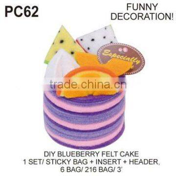 (PC62) DIY BLUEBERRY FELT CAKE Nonwoven Fabric